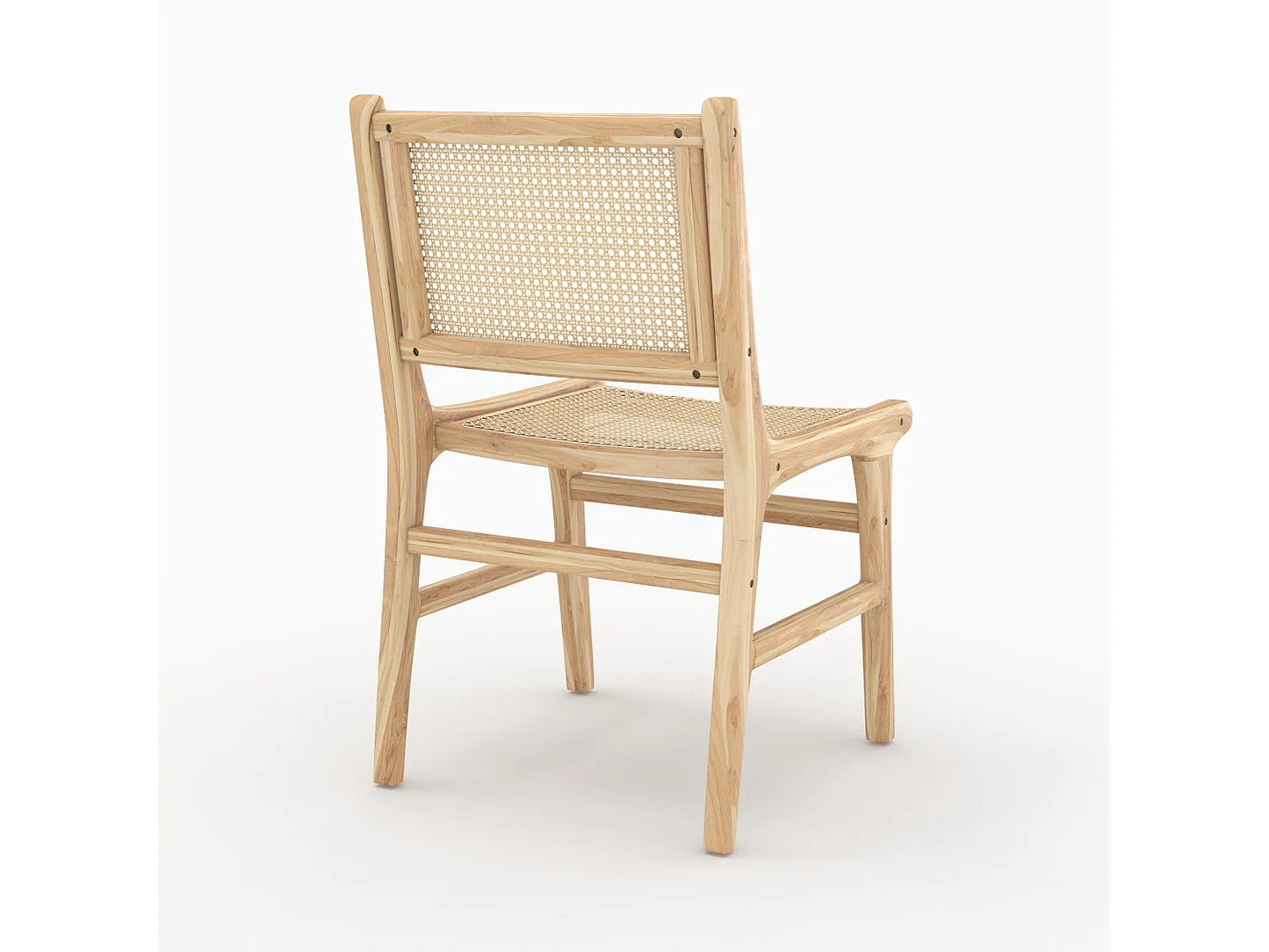 Lot 2 Chaises Japandi Teck Et Rotin - Kyla
