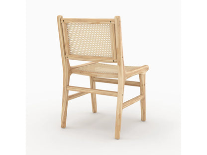 Lot 2 Chaises Japandi Teck Et Rotin - Kyla