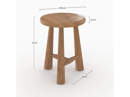 Tabouret Japandi En Bois D'orme - Toby