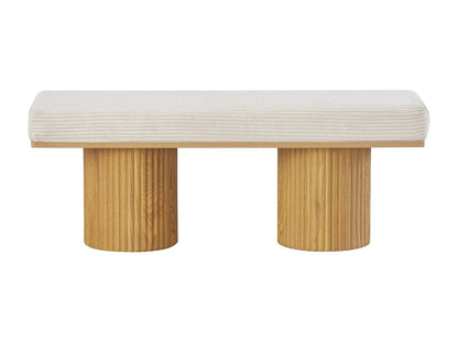 Banc Mahé Japandi Velours Beige - Mahe