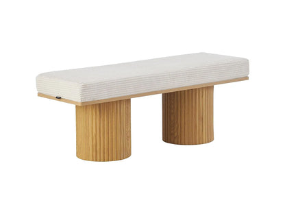 Banc Mahé Japandi Velours Beige - Mahe
