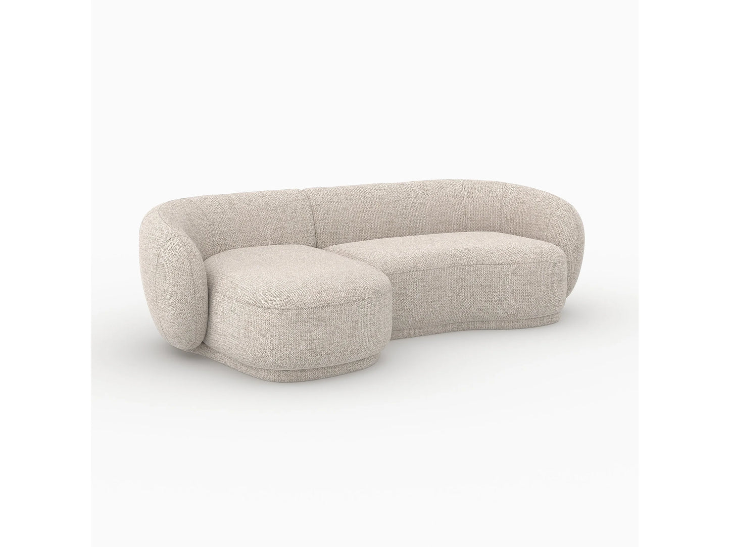 Canapé Japandi Arrondi Modulable Beige 4 Places - Nova