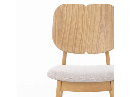 Duo Chaises Japandi Bois Clair Tissu Beige - Clyde