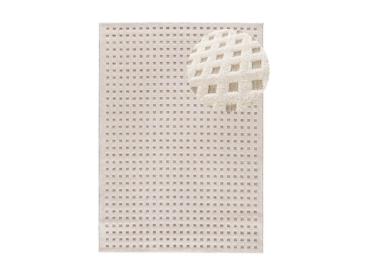 Tapis Scandinave Japandi Relief Blanc - Diena