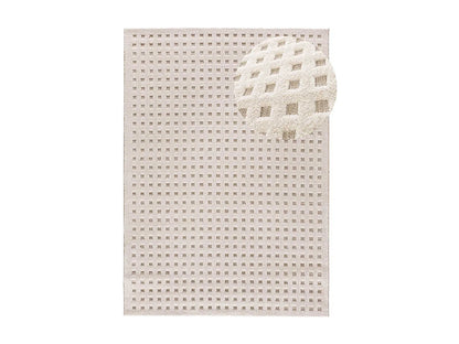 Tapis Scandinave Japandi Relief Blanc - Diena
