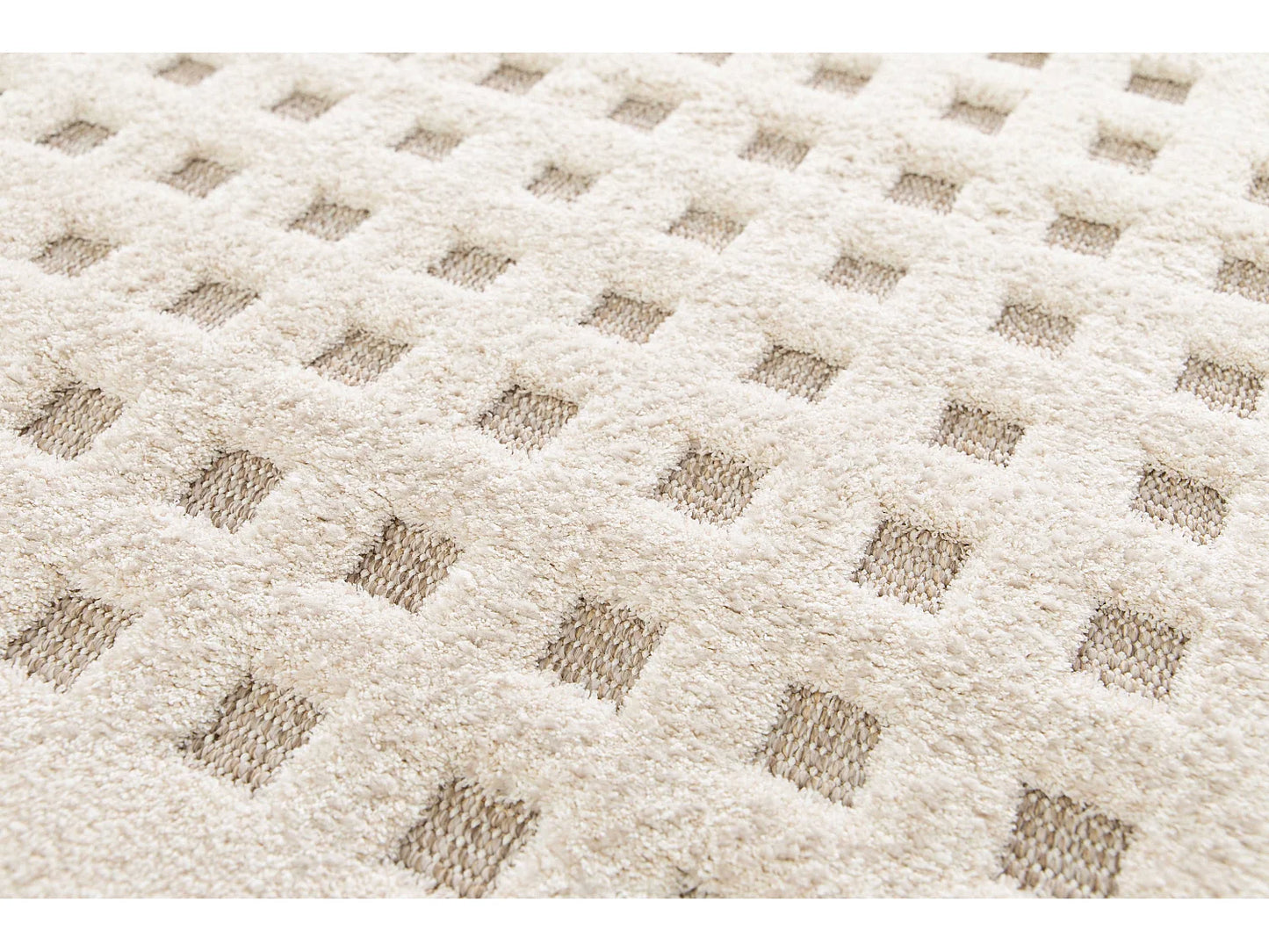 Tapis Scandinave Japandi Relief Blanc - Diena