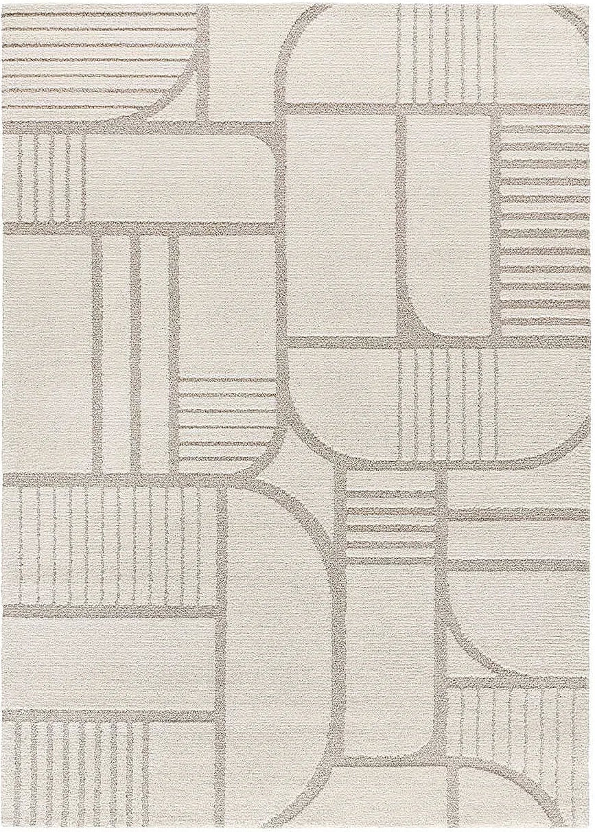 Tapis Japandi Géométrique Blanc 160x230 – Snowy