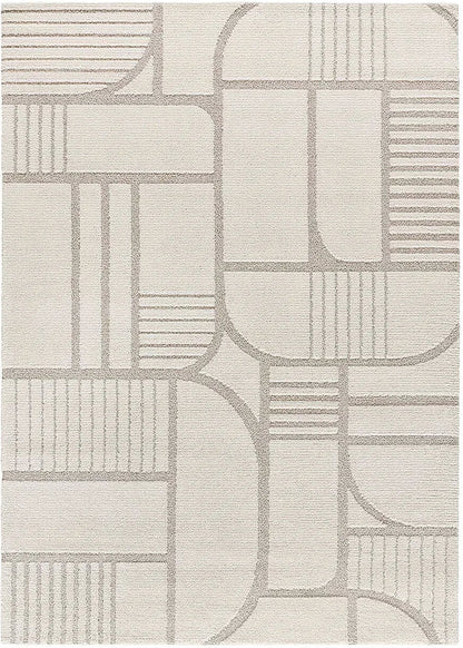 Tapis Japandi Géométrique Blanc 160x230 – Snowy