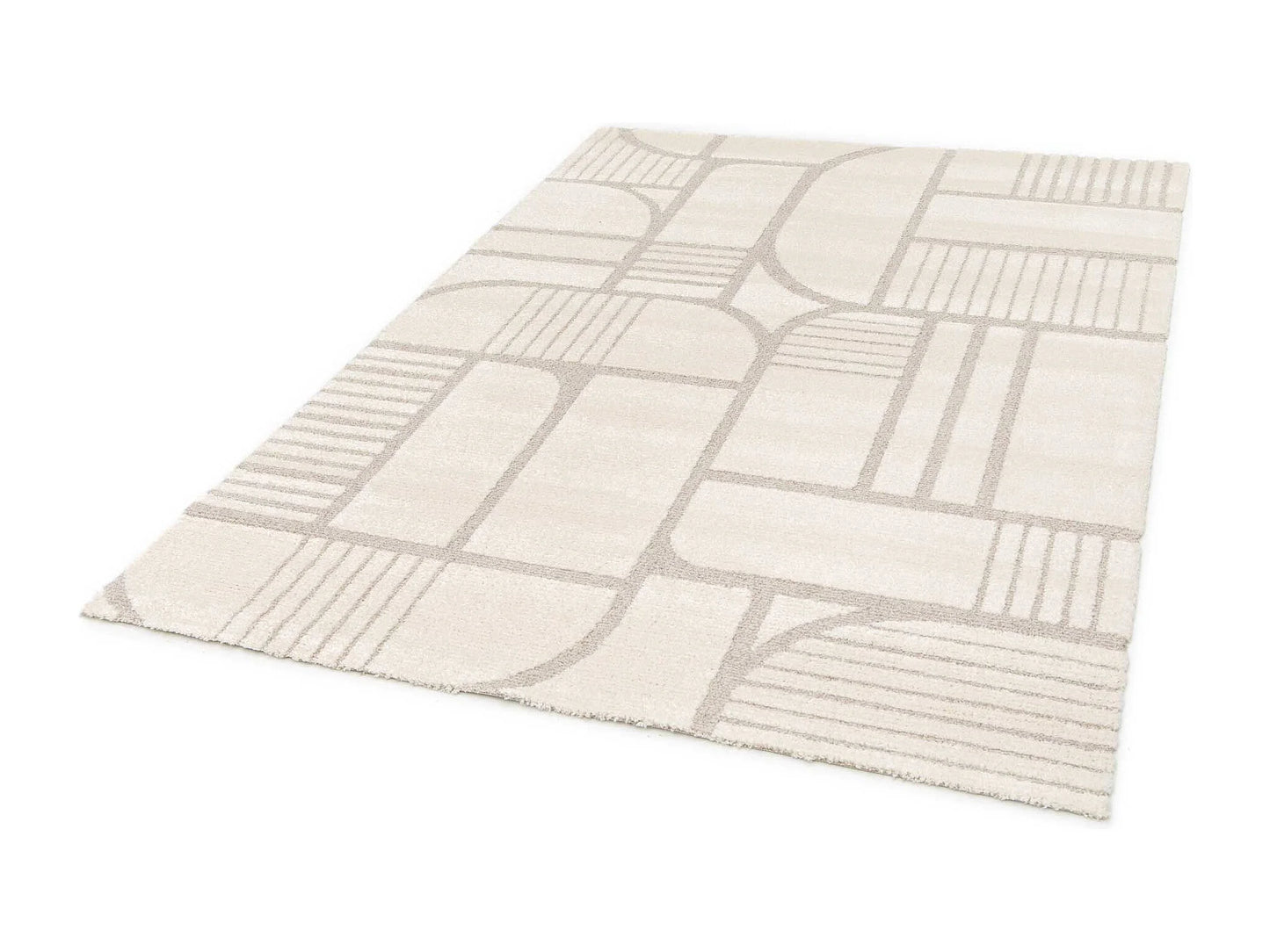 Tapis Japandi Géométrique Blanc 160x230 – Snowy