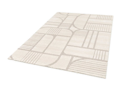 Tapis Japandi Géométrique Blanc 160x230 – Snowy