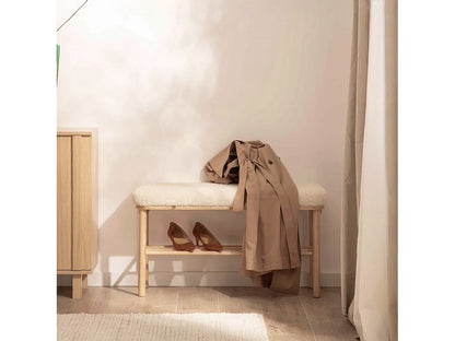 Banc Enise Japandi Moutonnet Blanc - Enise