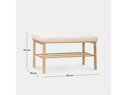 Banc Enise Japandi Moutonnet Blanc - Enise