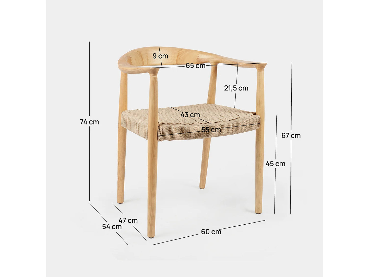 Chaise Salle À Manger Japandi Bois Naturel - Thesa