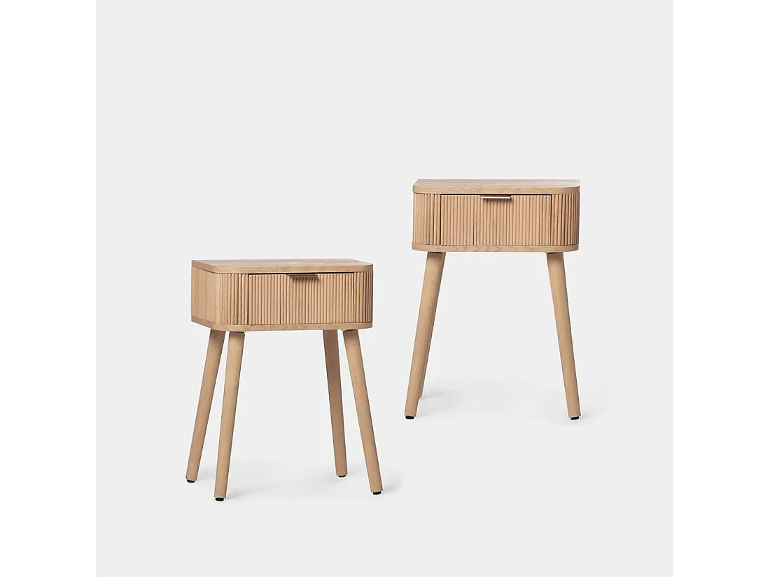 Table Chevet Japandi Bois Naturel - Mina