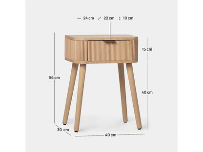 Table Chevet Japandi Bois Naturel - Mina