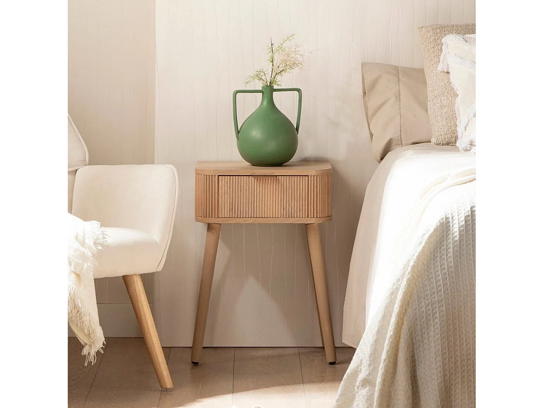Table Chevet Japandi Bois Naturel - Mina