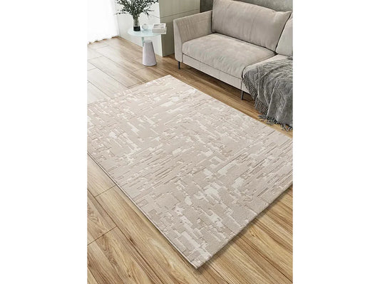 Tapis Japandi Abstrait Relief Beige - Baresa