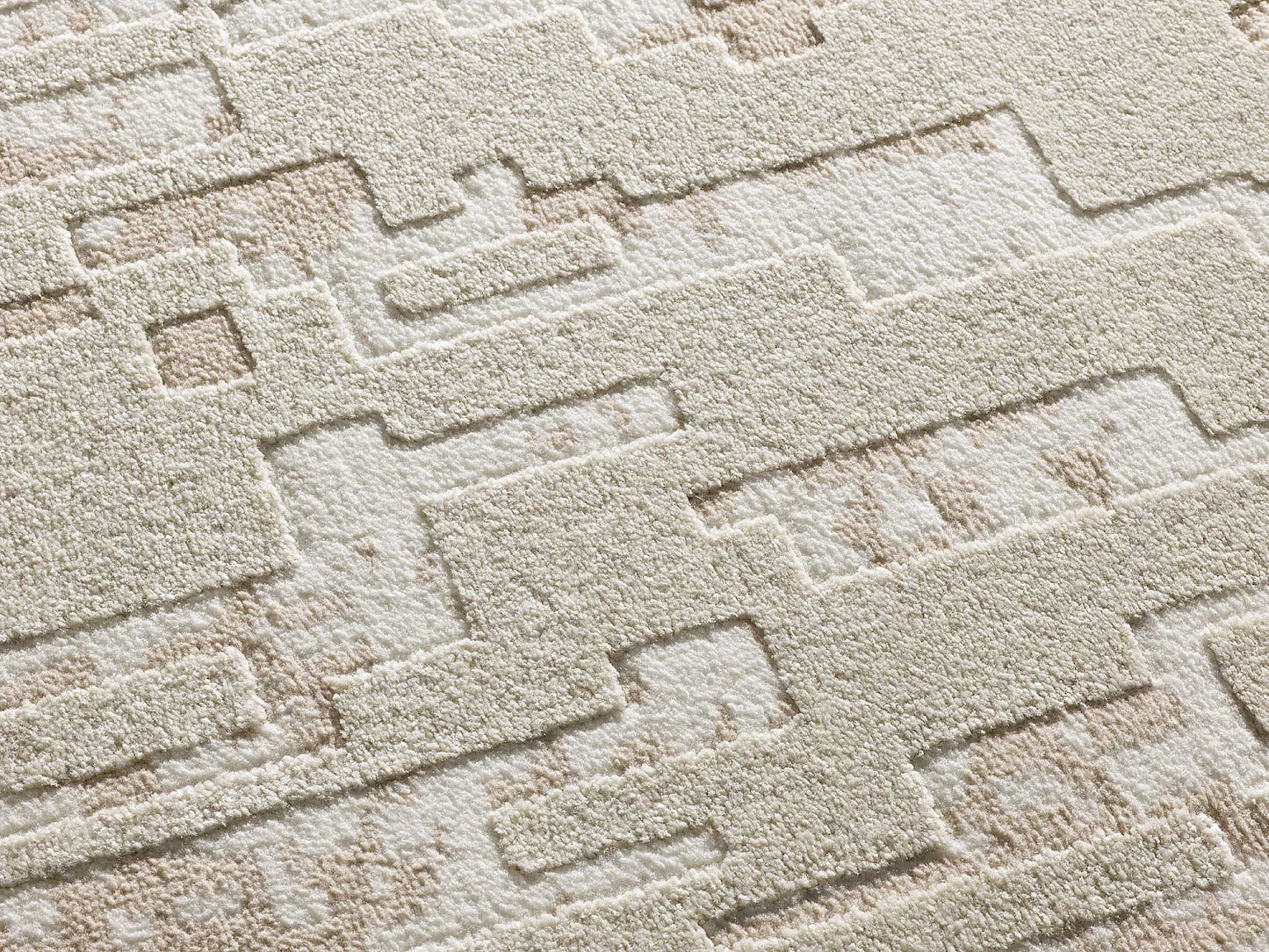 Tapis Japandi Abstrait Relief Beige - Baresa
