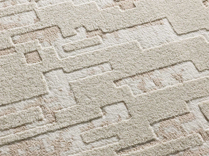 Tapis Japandi Abstrait Relief Beige - Baresa