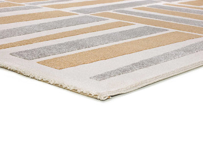 Tapis Japandi Géométrique Relief Argent - Flora