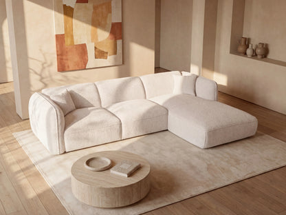 Canapé Japandi D'Angle Tissu Beige - Camilio