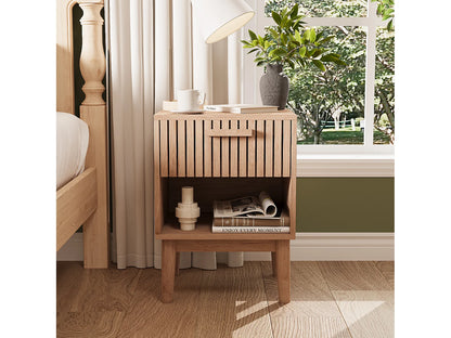 Lot 2 Chevets Japandi Tiroir Naturel - Moderne