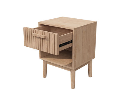 Lot 2 Chevets Japandi Tiroir Naturel - Moderne