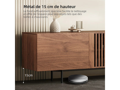 Meuble TV Japandi Moderne en Noyer 240 cm - Console