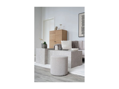 Pouf Discret Japandi Bouclette Beige - Ejby