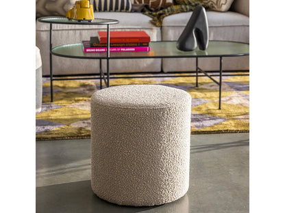 Pouf Discret Japandi Bouclette Beige - Ejby