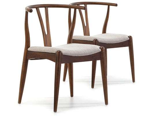 Pack 2 Chaises Japandi Bois Massif Noyer - Rustic