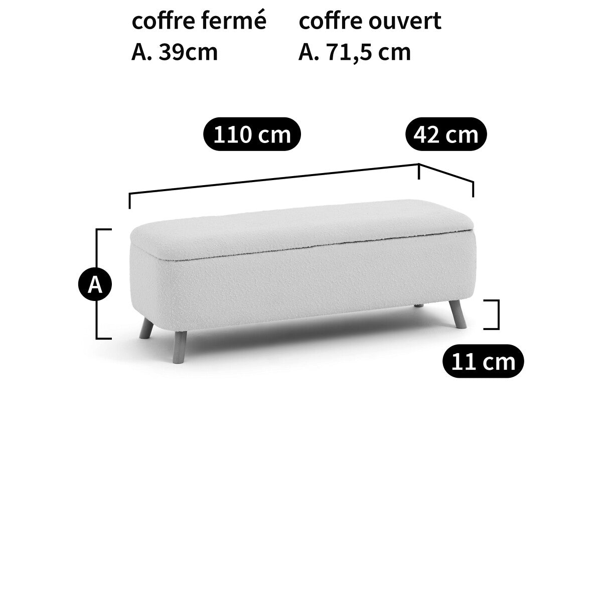 Banc Coffre Japandi pour Bout de Lit