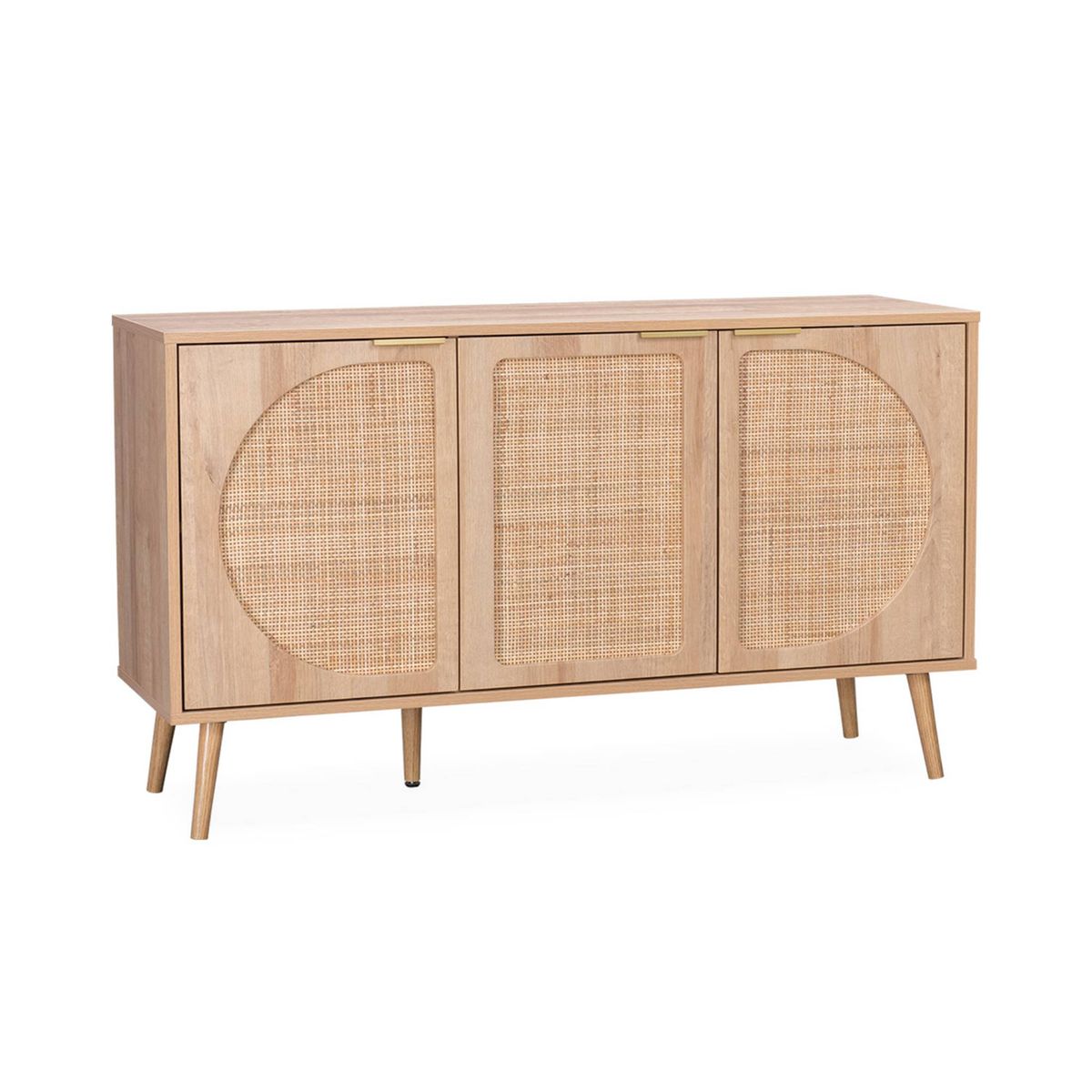 Buffet Japandi en Bois et Cannage