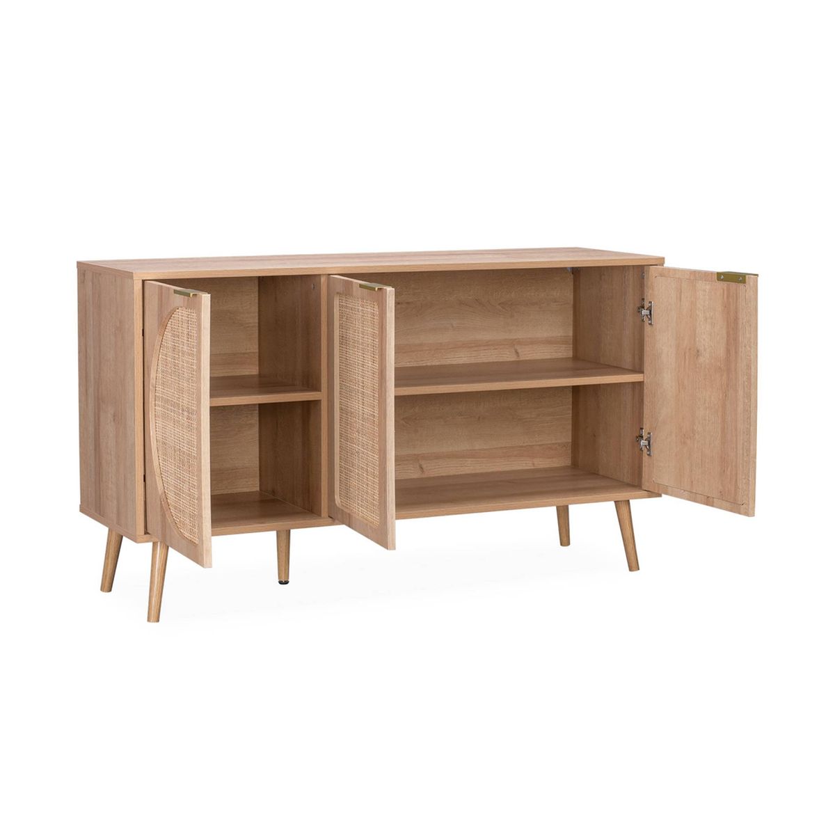 Buffet Japandi en Bois et Cannage