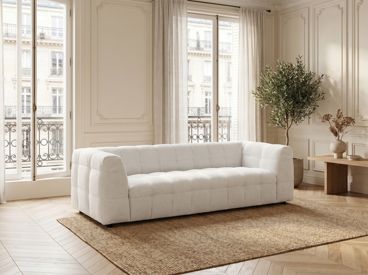 Canapé Japandi Nuage Beige Sablé 3 Places - Malou