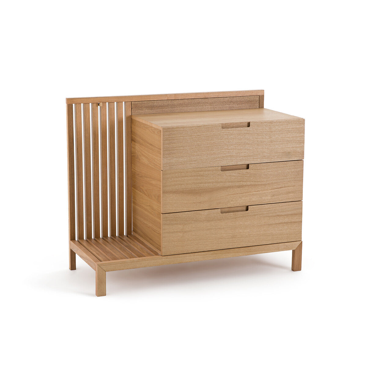 Commode Japandi à 3 Tiroirs en Bois