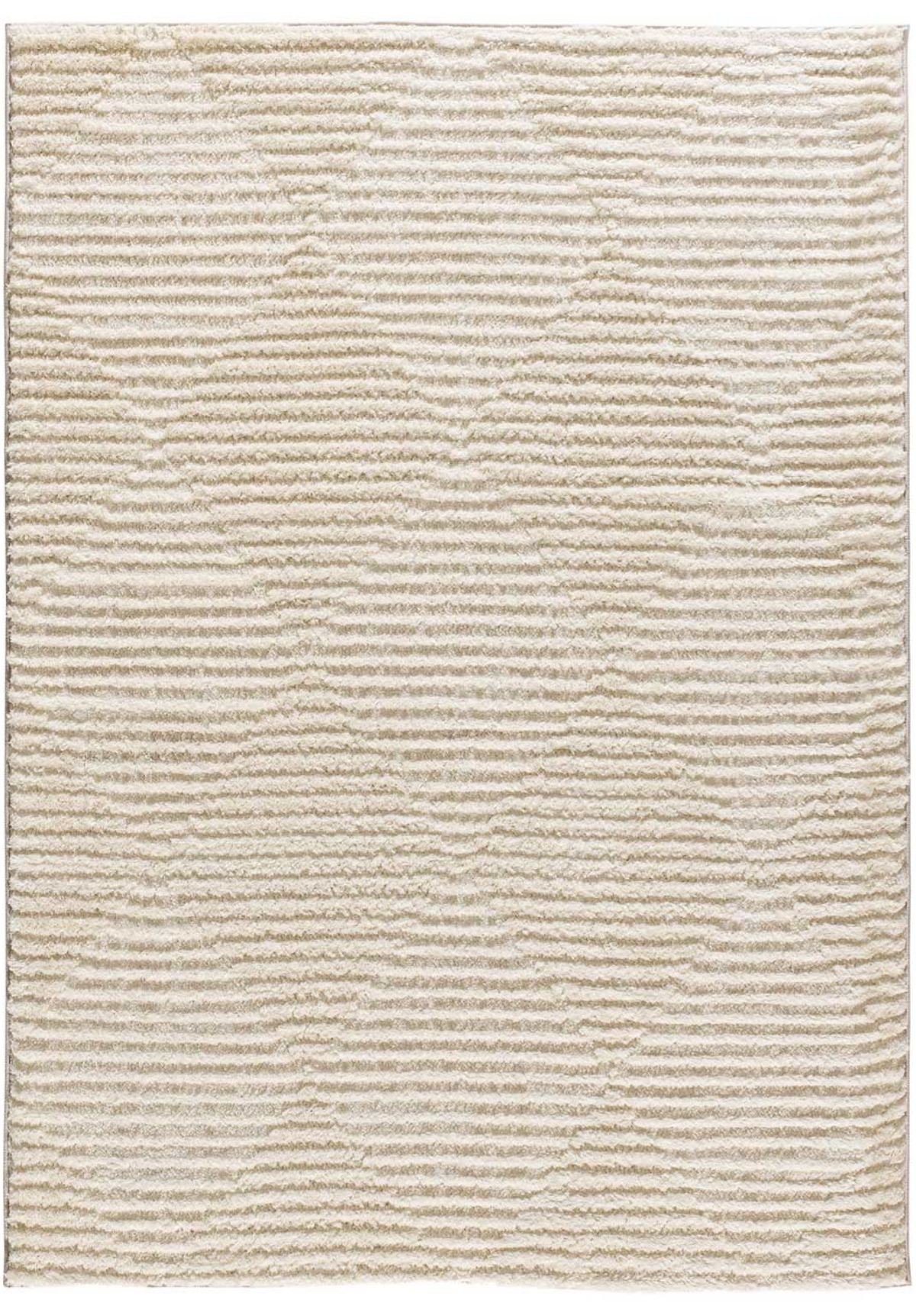 Tapis shaggy Japandi de style scandinave avec relief crème 160x230 cm – Lima