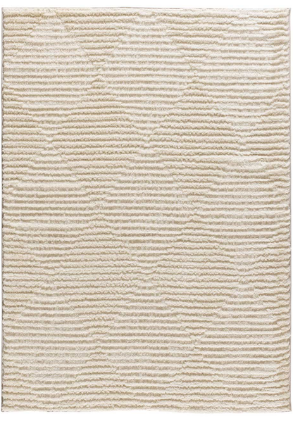 Tapis shaggy Japandi de style scandinave avec relief crème 160x230 cm – Lima