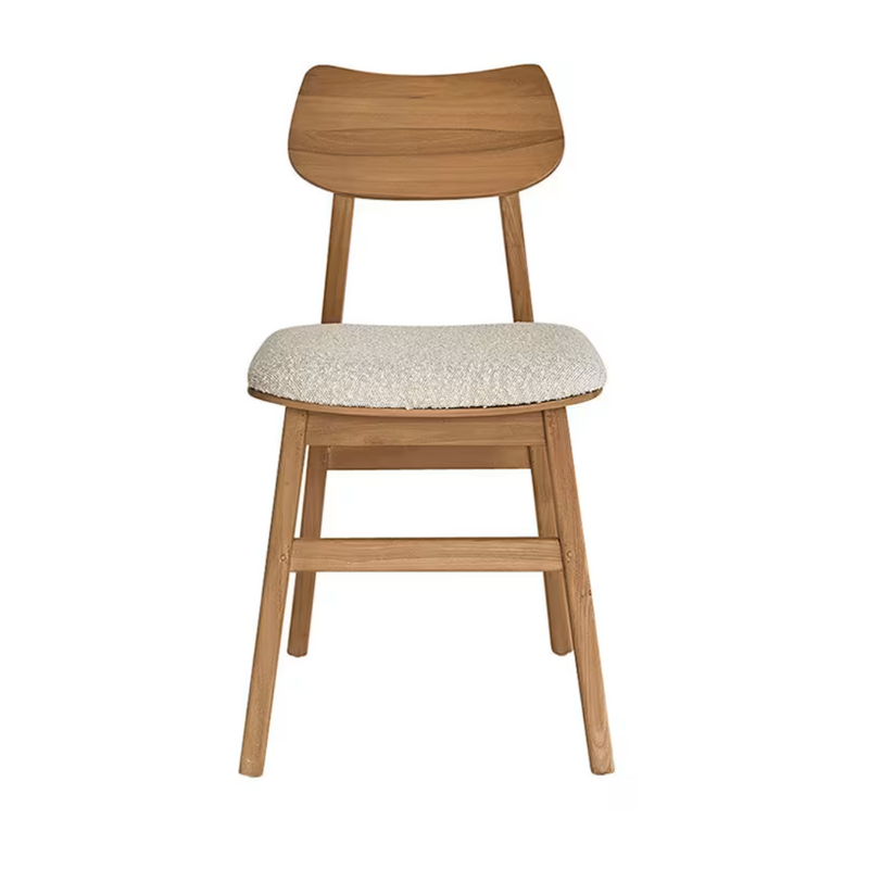 Lot de 2 Chaises Japandi en Teck Massif et Bouclette – Adele