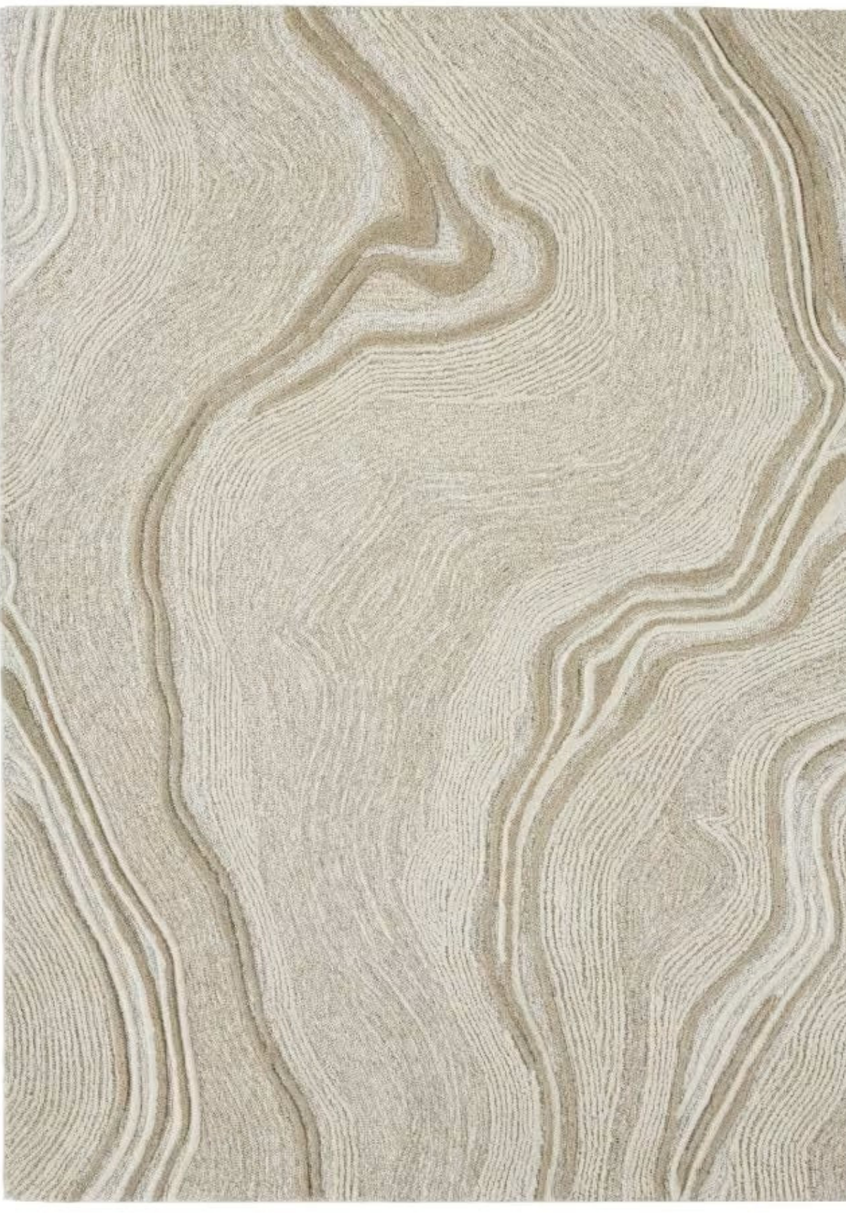 Tapis Japandi vagues beige marron 140x200 - JORARI