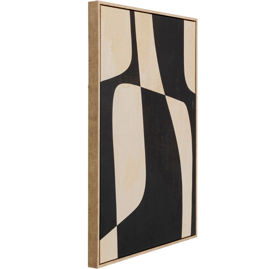 Tableau en Polyester Japandi beige et noir 63x93 – Classic