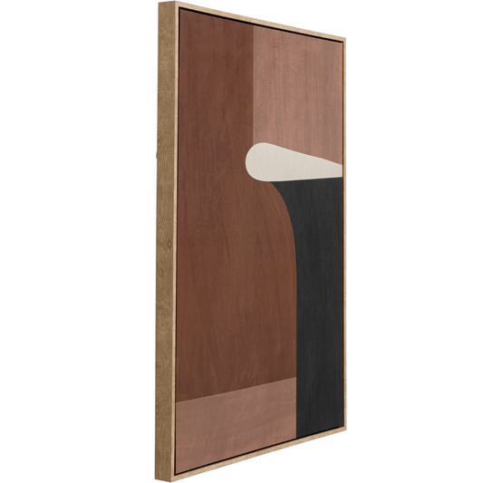 Tableau en Polyester Marron et Noir Japandi 63x93 – Classic