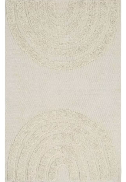 Tapis Japandi motifs graphiques écrus 140x200 - LOTARO