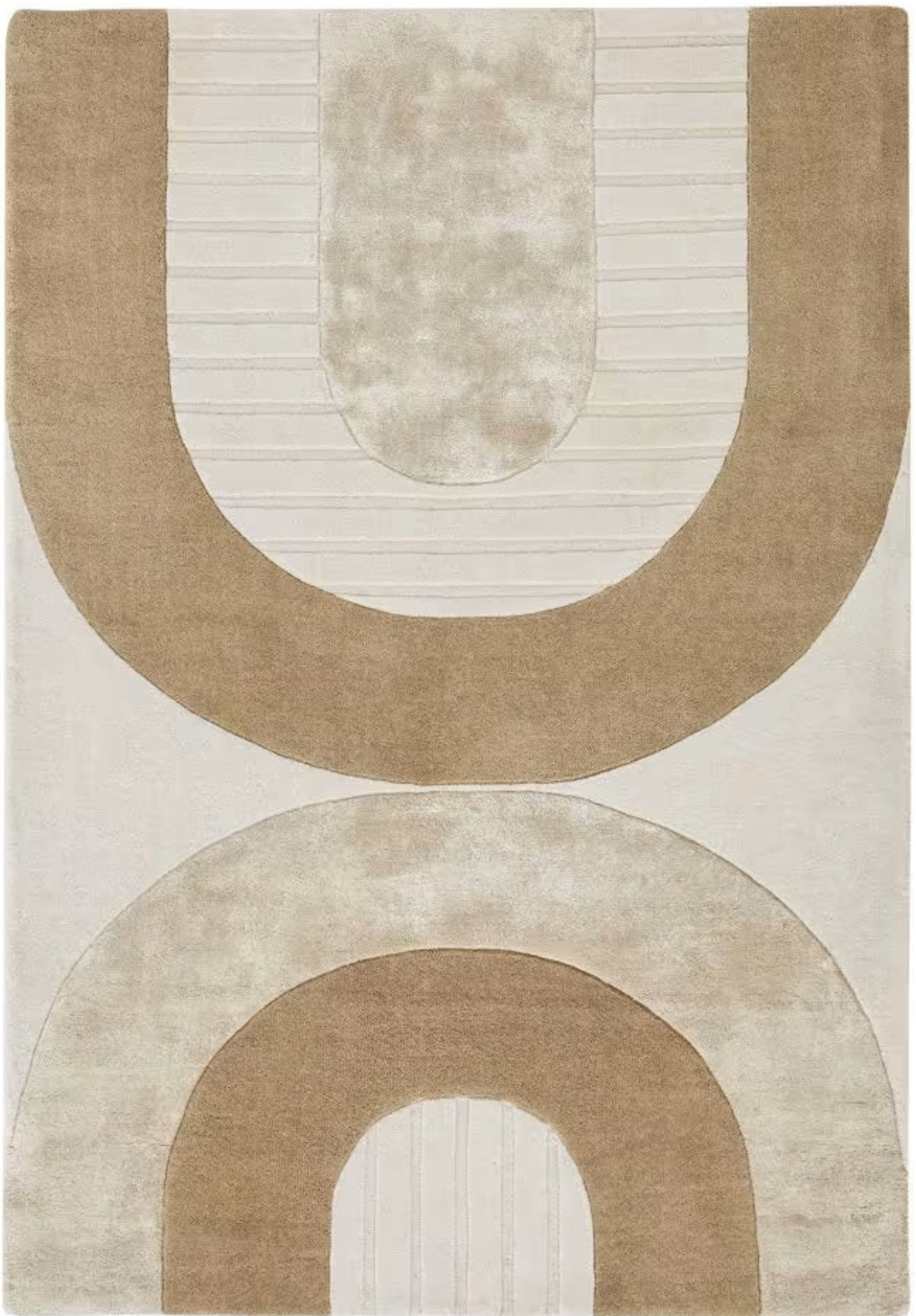 Tapis Japandi arches beige blanc marron 160x230 - HAJO