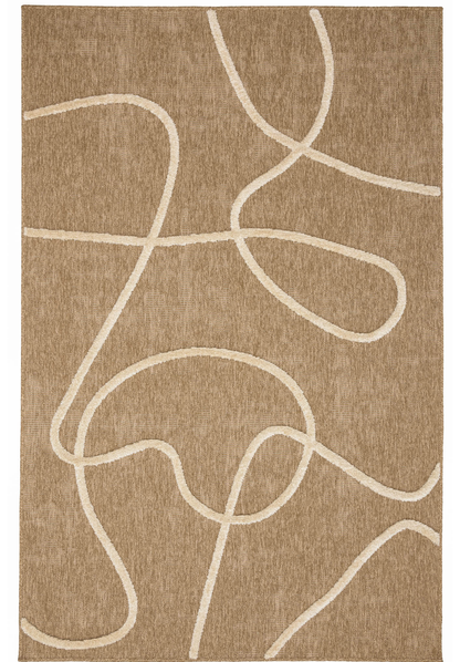 Tapis aspect jute Japandi à motif ligne en relief blanc 120x170 cm – Palma
