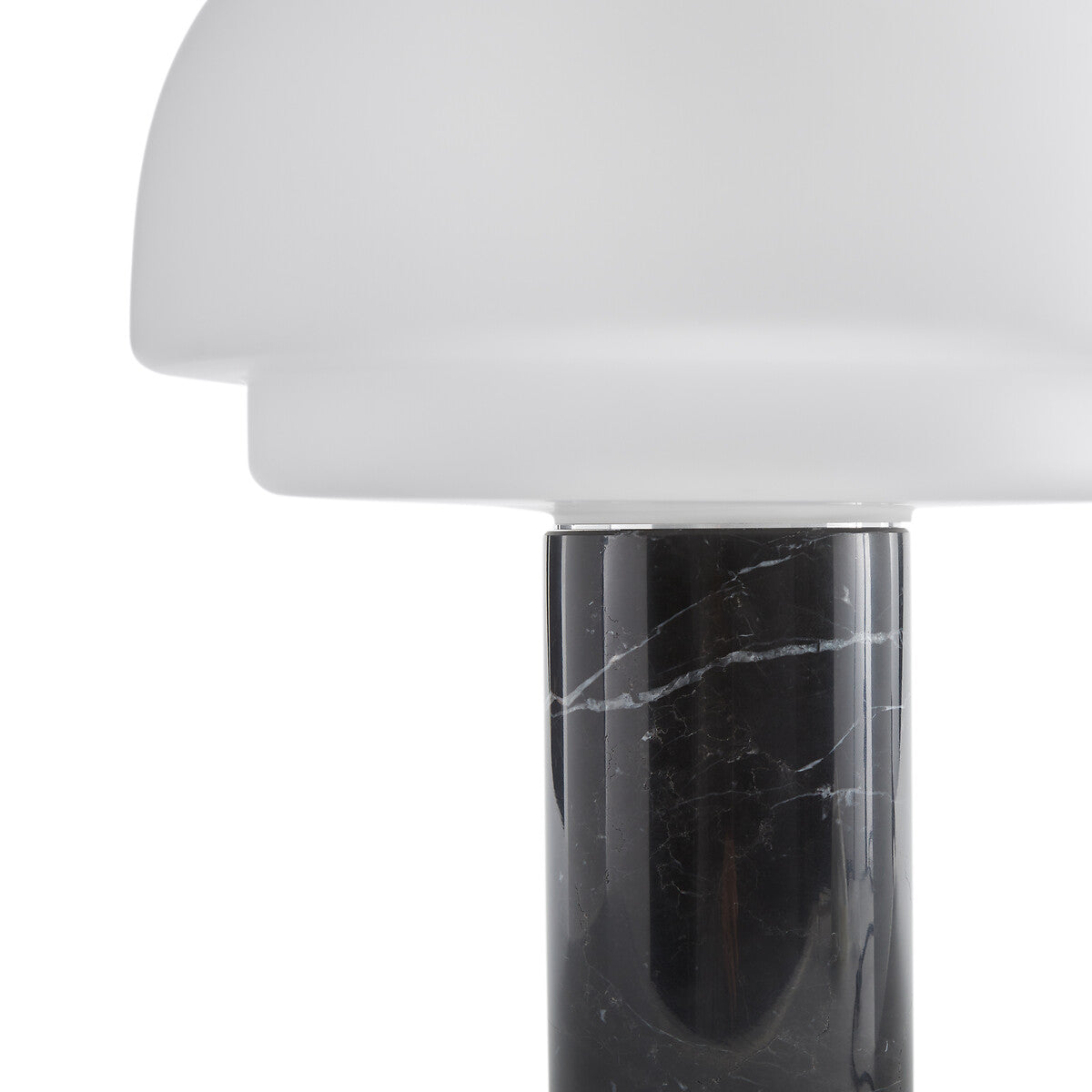 Lampe de Table Japandi en Opaline et Marbre