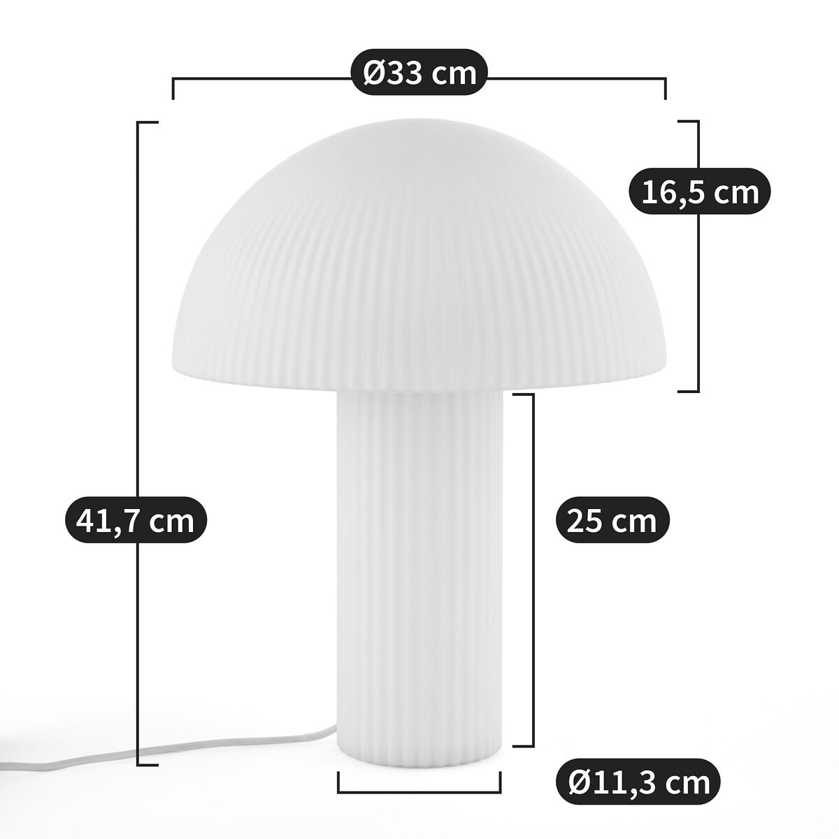 Lampe de Table Japandi en Verre Opaline