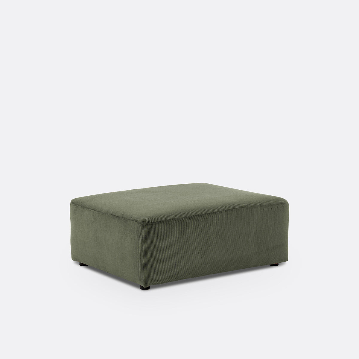 Pouf Carré Japandi en Velours Côtelé