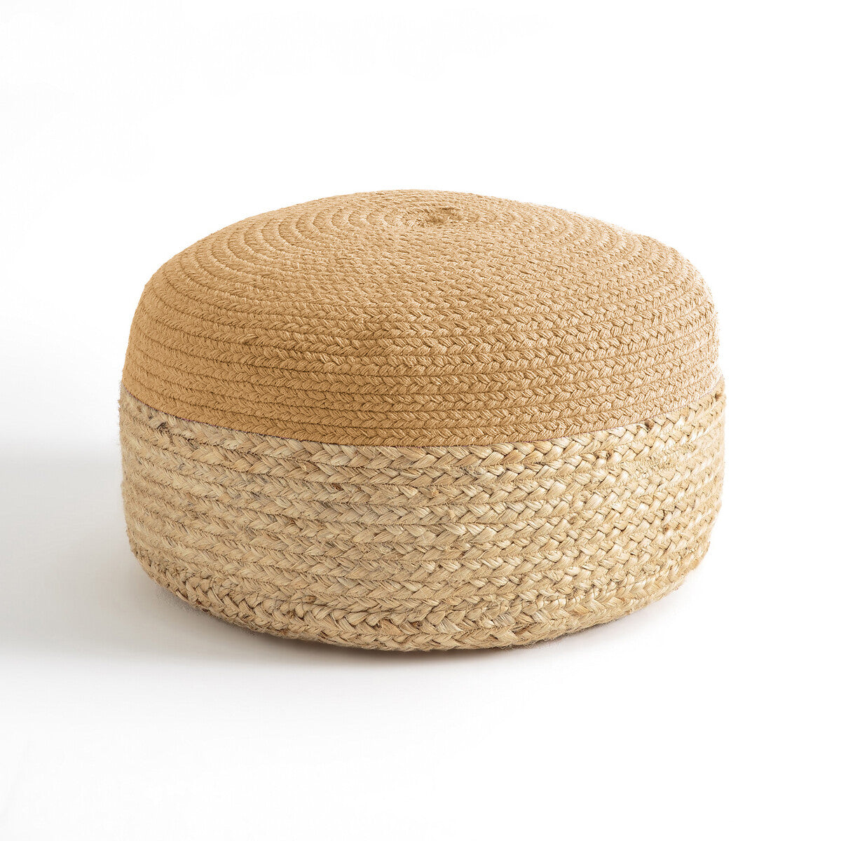 Pouf Japandi Bicolore en Jute