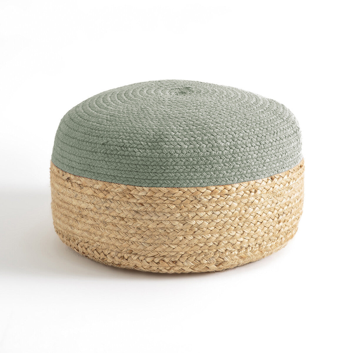 Pouf Japandi Bicolore en Jute